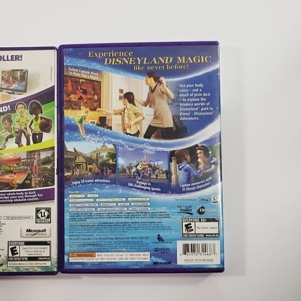 Kinect Adventures and Disneyland Adventures Xbox 360 Kinect Games
